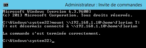 Mount NFS sous Windows Server