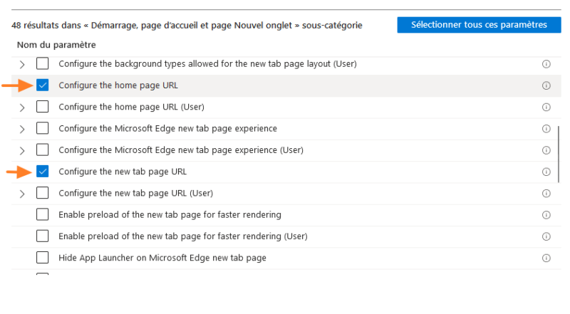 Prise en main Intune - Créer profil de configuration - Microsoft Edge