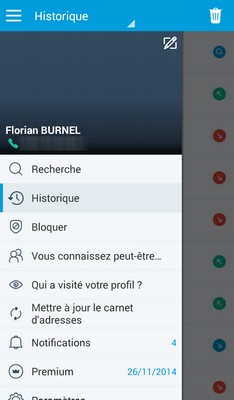 Historique - TrueCaller
