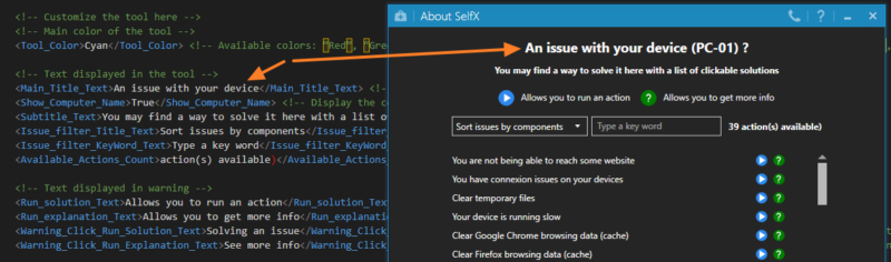 Windows - SelfX - Modifier le texte
