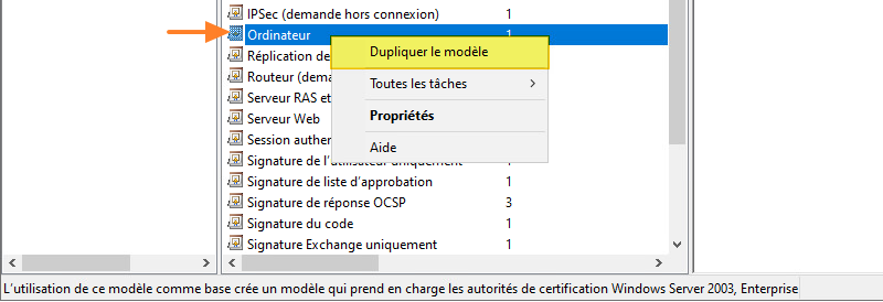 ADCS - Modèle certificat RDP - 2