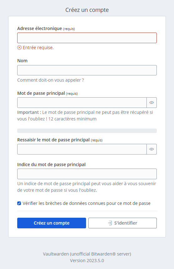 Self-hosted Vaultwarden (Bitwarden)