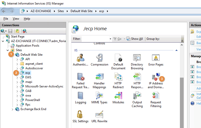 Exchange 2019 - Configurer site ECP