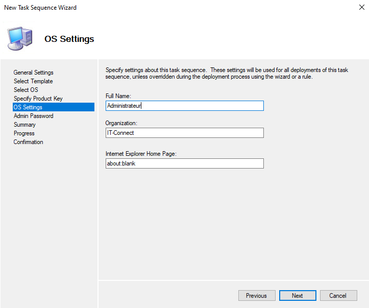 MDT avec Windows Server 2022 - Créer une séquence de tâches - Etape 6