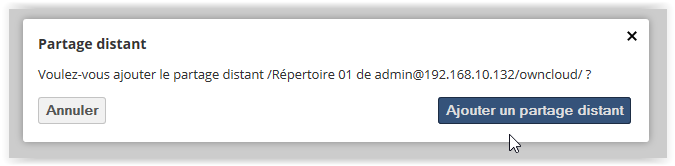 Vue de la confirmation de partage sur serv02 synchronisation-serveur-owncloud-205638