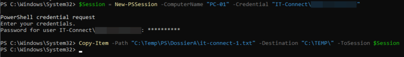 PowerShell - Copy-Item - Copier sur ordinateur distant