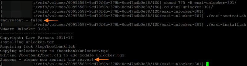 Installation ESXi Unlocker