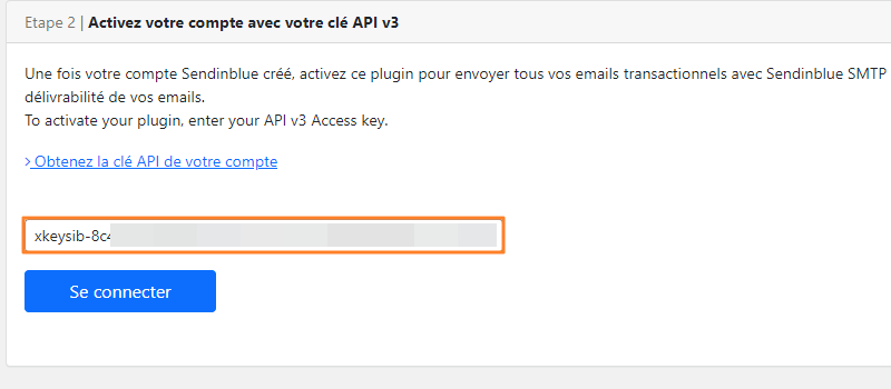 WordPress SendInBlue - Intégration de la clé API