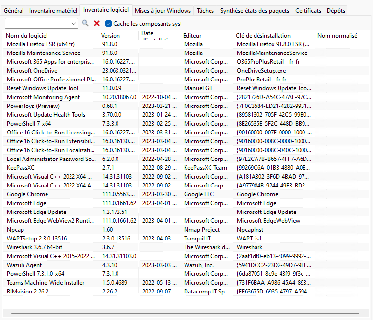 WAPT - Inventaire logiciel