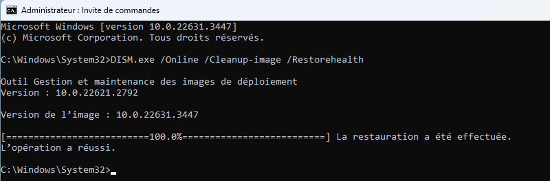 Réparer Windows avec DISM