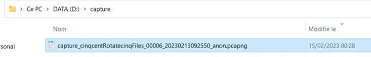 Fichier de capture PCAP anonymisé