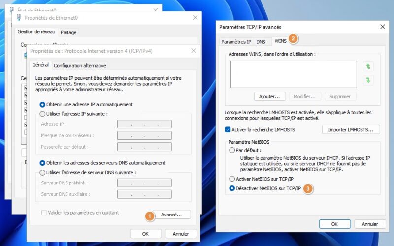 Désactiver NetBIOS sur Windows 11