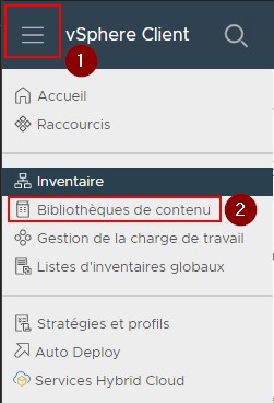 Packer - vSphere Client - Bibliothèques de contenu