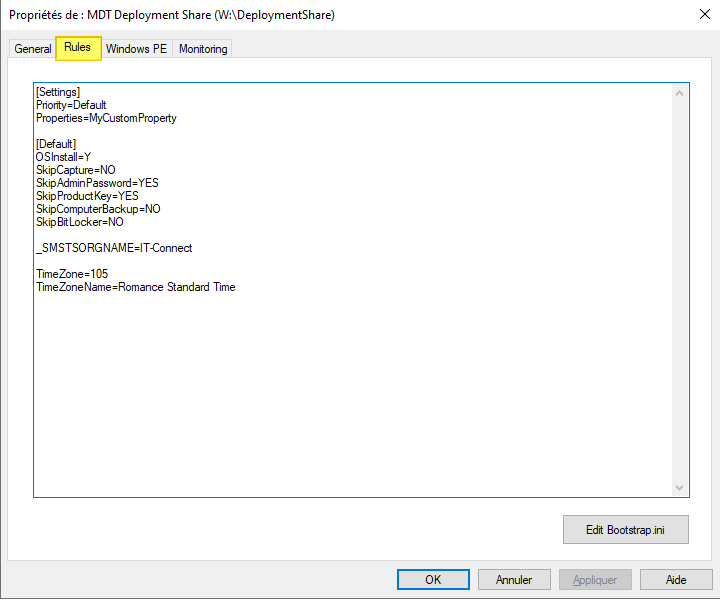 MDT Windows 11 - CustomSettings INI