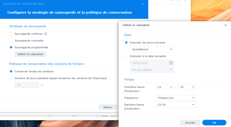 Active Backup for Microsoft 365 : planifier la sauvegarde