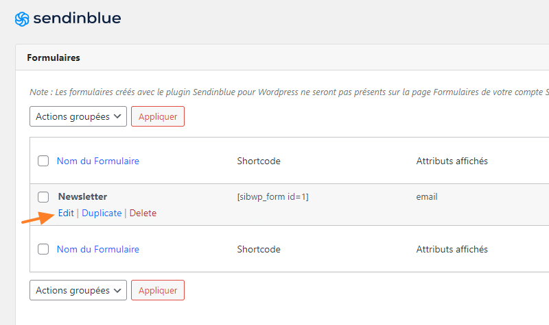 WordPress SendInBlue - Créer le formulaire d'inscription