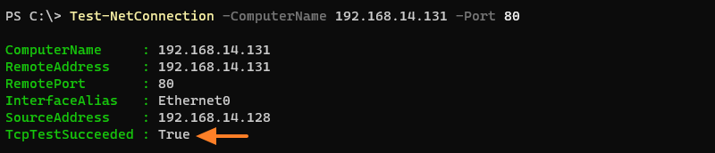 PowerShell - Test-NetConnection - Port ouvert