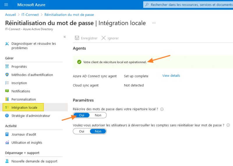 Intégration on-premise du portail de réinitialisation libre-service