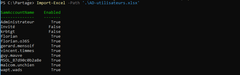 PowerShell et Import-Excel