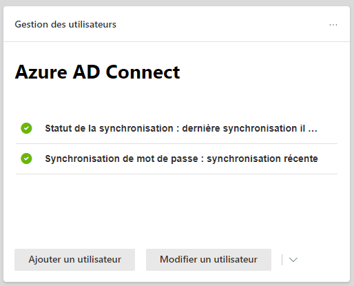 Azure AD Connect - Etat de la synchronisation