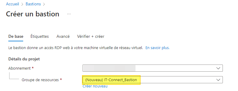 Azure - Créer un bastion
