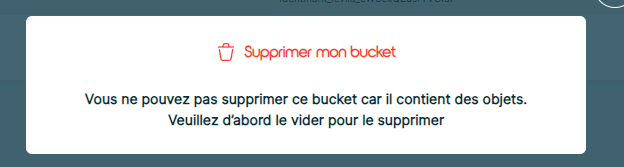 Leviia - S3 Storage - Bucket verrouillé impossible à supprimer