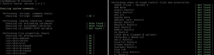 Sortie d'une analyse RKhunter rkhunter-linux-securisation-05