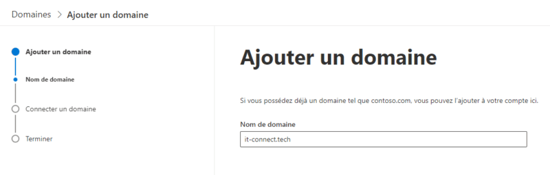 Office 365 - Ajouter un domaine