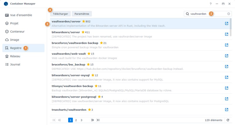 Synology - Container Manager - Vaultwarden