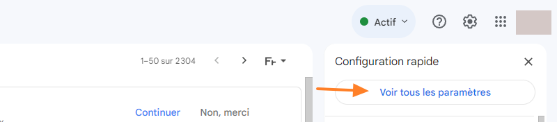 Gmail - Voir tous les paramètres sur desktop