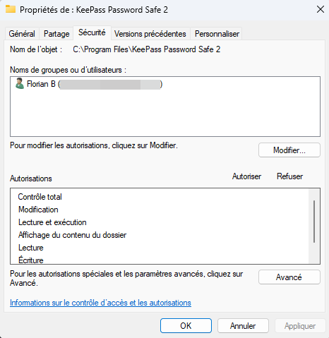 Hardening KeePass - ACL