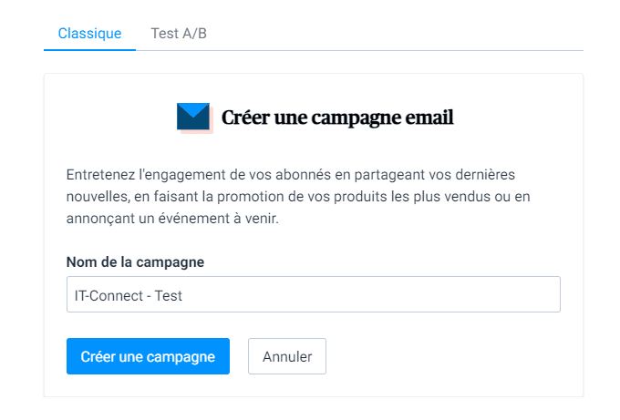 Sendinblue - Créer une campagne email