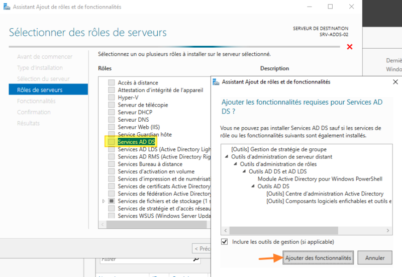 Windows Server 2022 - Installer ADDS - 2