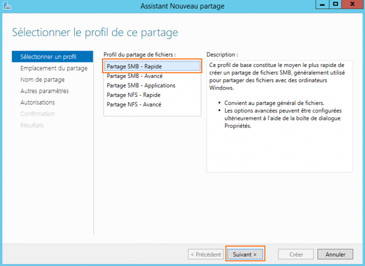 Création d'un partage SMB simple