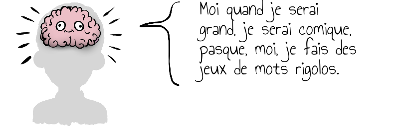 Moi quand je serai grand je serai comique pasque moi je fais des jeux de mots rigolos